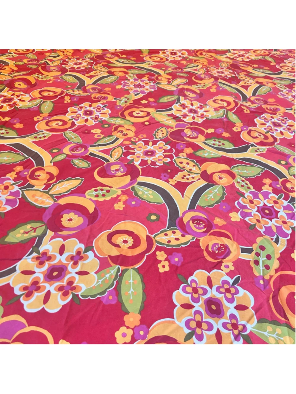 Pottery Barn King Floral Retro Duvet Cover with 2 Shams Reversible Dopamine